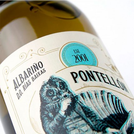 Botella de vino Albariño Pontellón
